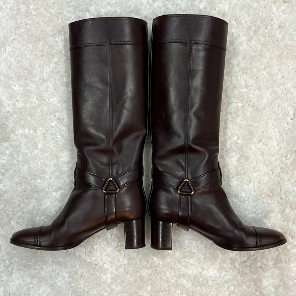 YSL SAINT LAURENT Knee High Boots Sz 40 - Picture 4 of 7